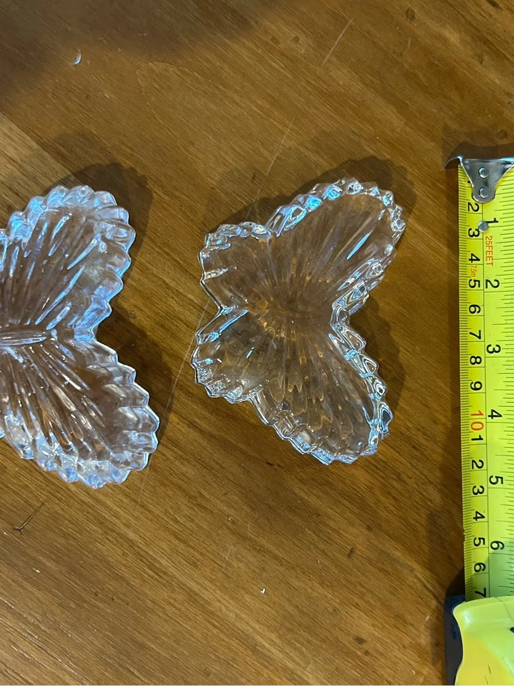 Clear Glass Butterfly Trinket Dishes - Set of 2